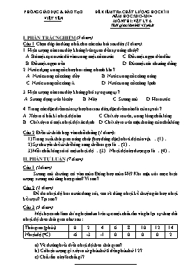 Đề kiểm tra chất lượng học kì II môn Vật lý Lớp 6 - Năm học 2013-2014 - Phòng GD & ĐT Việt Yên (Có đáp án)